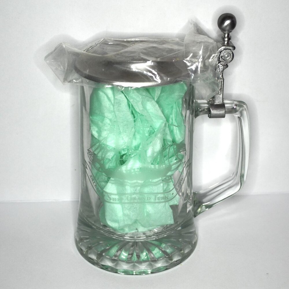 Old Spice Promotional Glass Mug With Flip Lid Ship Grand Turk